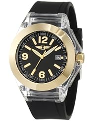 I by Invicta Womens IBI-10068-006 Gold-Tone Dial Black Polyurethane Watch