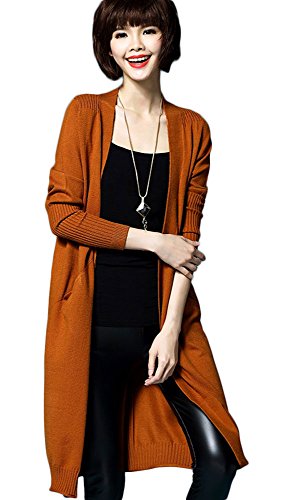 【SEBLES】レディース 女性用 ロング 長袖 カーディガン ポケット 大きいサイズ 無地 膝丈 秋 冬 クール お洒落 スタイリッシュ