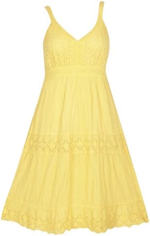 Plus Size Yellow Eyelet Maxi Dress --Size: 1x Color: Yellow
