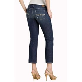 Lucky Brand Southport Zoe Straight Crop Leg Jeans Women's Capris 14/32 - 7W10451 10/30 - Ol Broken Fennel - Slim - Midrise - Zip Fly - Distressed Look