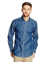 Pedro del Hierro Camisa Vaquera Western T-Spread (Azul)
