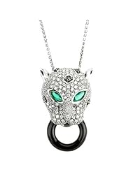 14K White Gold Onyx, Emerald and Diamond Pendant - 1.25 Ct. -- LIFETIME WARRANTY