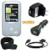 6 Piece Value Combo Accessory Bundle Kit: Clear Silicone Skin Case Cover + Usb Car Charger + Usb Travel Charger + Usb Data Sync Cable + Armband + Belt Clip For Sony Walkman S615/s616/s618/s716/s718 Series Mp3 Player