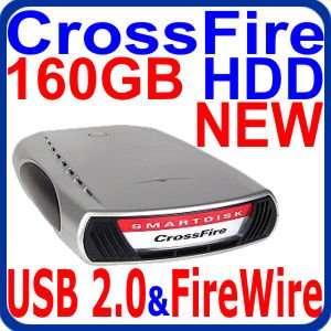 SmartDisk XF160 Crossfire 160GB 7200RPM USB 2.0/FireWire External Hard Drive for Mac and Windows