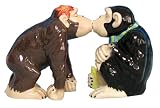 Westland Giftware Mwah Magnetic Chimp Kiss Salt and Pepper Shaker Set, 3-1/4-Inch