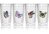 Tervis 16 oz. Butterflies Set Discontinued CLEAR 4 Pc Set