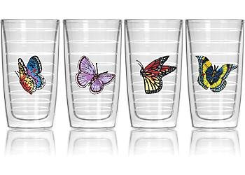 Tervis 16oz. Butterflies Tumbler Set CLEAR 4 Piece Set
