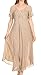 Sakkas Shasta Lace Embroidered Cap Sleeves Long Caftan Dress/Cover Up