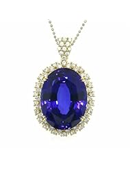 18K Yellow Gold Tanzanite and Diamond Pendant -- LIFETIME WARRANTY
