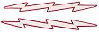 Red Lightning Bolt Embroidered Patches Two-Piece Iron-On Biker Emblem