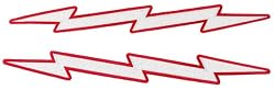 Red Lightning Bolt Embroidered Patches Two-Piece Iron-On Biker Emblem