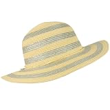 Kids Girls 6-12 Age UPF 50 Beach Summer 2 Tone Floppy Bucket Sun Hat Natural