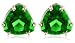 Jewelry : 14k Choice of White or Yellow Gold 8mm Chrome Diopside Trillion Cut Stud Earrings