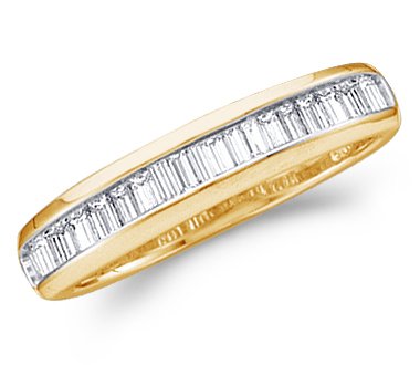 Baguette Diamond Wedding Ring 14k Yellow Gold Anniversary Band (1/4ct) Cheap