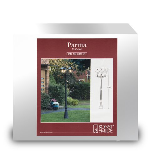 Konstsmide Parma 7243-000 Standleuchte (B: 60cm T: 60cm H: 218cm, 3x75W, IP43) rostfreier  Preisvergleich