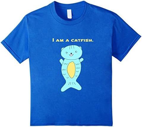 Kids Catfish Kawaii T Shirt, I Am a Catfish Shirt Mutant Cat Fish 6 Royal Blue