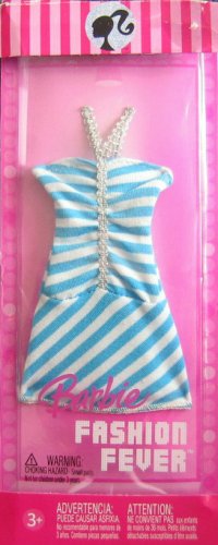 41zJoclKvIL Barbie   Fashion Fever Blue & White Stripe Dress (2006)