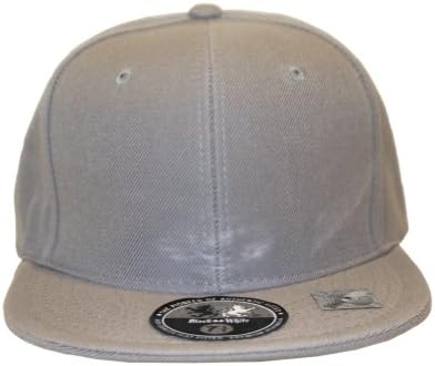 Stylish and Sporty Blank Flat Bill Fitted Baseball Cap- Light Gray