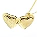 Gem Stone King Stunning Gold Tone Heart Shape Locket Pendant with 28inches Chain