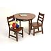 Wood Dining Tables | Round Tables | Table and Chairs - Lipper International 524C Child's Round Table and 2-Chair Set, Cherry