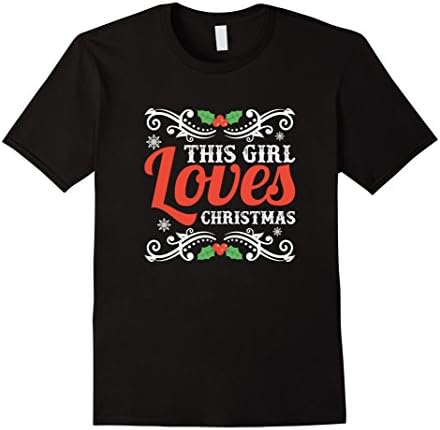 Men's This Girl Loves Christmas T-Shirt - Cool Mistletoe Xmas Tee 2XL Black