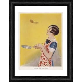 Framed 16x12 Print (40x30cm) TOSSING A PANCAKE by Mary Evans