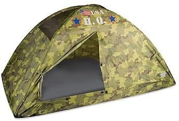 Pacific Play Tents H.Q. Camo Twin Bed Tent in Green