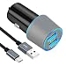 Rapid USB C Car Charger, Compatible Samsung Galaxy Note 9/Note 8/S9/S9 plus/S8/S8 Plus/S8 Active, Quick Charge 3.0 Dual USB Fast Car Charger with Type C Cable 3.3ft