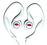 Koss 00316B University of Arkansas SportClip Earphones with Wind Up Storage Case for MP3, CD, DVD Players (White)