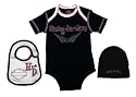 Harley Davidson Motorcycles Glitter Angel Three Piece Girls Baby Snapsuit Romper With Hat And Bib Set