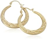 Image of 9ct Yellow Gold AMC106397 Ladies Celtic Creole Earrings