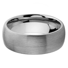 8mm Domed Tungsten Carbide COMFORT-FIT Wedding Band Ring (Size 5 to 15) - Size 5