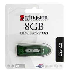 Kingston 8GB USB 2.0 Hi-Speed DataTraveler 110 (Green) (DT110G/8GB)