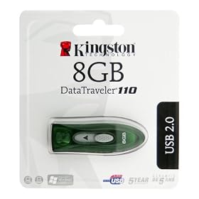 Kingston 8GB USB 2.0 Hi-Speed DataTraveler 110 (Green) (DT110G/8GB)