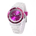 DeTomaso Trend Damen-Armbanduhr Colorato 40 mm M Purple White Analog Silikon DT3007-G