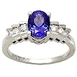 14K White Gold Tanzanite and Diamond Ring