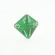 Chessex Translucent 16mm Green and white d4 Dice