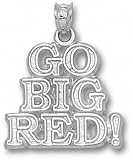 Indiana Hoosiers Solid Sterling Silver ''GO BIG RED'' Pendant