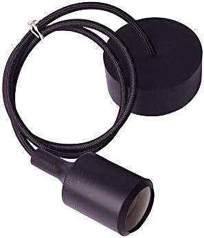 Hall of Lamp Silicone Pendant Light Holder Bulb Socket with 40-inch Cord Black