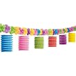 Blumengirlande mit Deko-Lampions: Orange/Pink