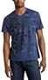 Calvin Klein Men's V-Neck Graphic Tee,Blue Duane,Large