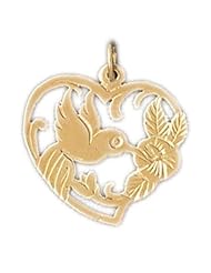 Dazzlers Solid 14k Gold Hummingbird Charm Pendant Available in three colors from jewelsberry (weights: 1.5 grams only)