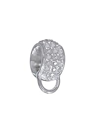 VINANI brand Germany 925 Sterling Silver Charm Base Carrier Pendant with Zirconia for Charms and Necklace HBZ