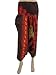 Womens Bellydance Hippie Harem Smock Waist Brown Floral Printed Capri Pant 38"