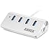 USB Hub, Anker 4-Port USB 3.0 Portable Aluminum Hub with 2-Foot USB 3.0 Cable, for iMac, MacBook, MacBook Pro, MacBook Air, Mac Mini, or any PC (Silver)