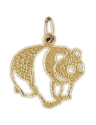 Dazzlers Solid 14 karats Gold Bear Charm Pendant available in three colors from jewelsberry (weights: 1.0 grams only)