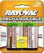 Rayovac High Yeild Rechargeable D Size Batteries 2-Pack (NiMH)