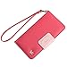 HILDA Phone Case for Galaxy S6 PU Leather Case Credit Card Holder Flip Cover Case Red