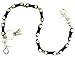 Wallet Chain, Black Leather Cycle Style Wallet Chain with Metal Screws, 24 Inches