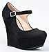 Delicious KAYLA Basic Platform Wedge Heel Mary Jane Pump